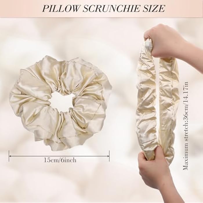 obeoby 3Pcs Large Satin Hair Scrunchies, 6Inch Pillow Satin Scrunchies for Thick Curls Sleepy Hair Tie Valentines Gifts - Image 2